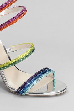 Upper: 100% Leather Sole: 100% Leather Multicolor Evening Sandals With Removable Insole, Luxury Multicolor Open Toe Sandals, Multicolor Synthetic Sandals For Evening, Multicolor Heel Strap Sandals For Evening, Multicolor Evening Sandals With Heel Strap, Evening Multicolor Synthetic Sandals, Luxury Multicolor Open Heel Sandals, Multicolor Round Toe Evening Sandals, Multicolor Closed Toe Evening Sandals