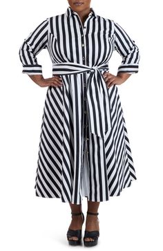 Striped Shirt Dress With Buttons For Work, Chic Striped Shirt Dress With Buttons, Elegant Striped Shirt Dress With Button Closure, Elegant Striped Shirt Dress With Buttons, Striped Shirt Dress With Buttons, Italian Coast, Black And White Striped Dress, Wedge Espadrilles, 4th Of July Outfits