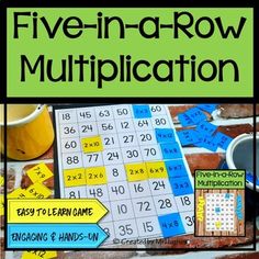 five - in - a - row multiplication game with instructions and pictures