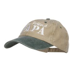 Real Friend Papa Embroidered Washed CapMade of 100% cotton.One size fits most with an adjustable buckle strap closure, fitting up to XL.Same material inner hatband.Adult/Man.Crown measures 3 1/2 inches deep.Bill measures 3 inches long.Hand wash only.Brand of cap may vary with different manufacturer.Imported.CAP SKU/LN: wc00000pc/W25S25E. Phrase of Real Friend PAPA is embroidered on the front crown of cap.1 small ventilation hole placed on each panel of crown.Bill is stiff and pre curved, same color under bill.Unconstructed crown.6 panels.Low profile.Our Papa embroidered cap is great for representing grandpa or grandfather.All Season.8(W) X 11.5(L) X 4(H) inches.Thick, soft and light material.Available in different colors and styles. Embroidered Cap, Big Hat, Embroidered Caps, Sticker Patches, Season 8, Real Friends, Patch Design, Hat Band, Custom Hats