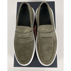 Elevate Your Shoe Game With These Good Man Legend Loafers. Crafted In Italy With High-Quality Suede Leather, These Slip-On Shoes Feature A Round Toe And A Solid Green Color With The Good Man Logo As An Accent. The Outsole Is Made Of Rubber For Comfort And Durability, While The Lining Is Also Made Of Leather For A Luxurious Feel. These Shoes Are Perfect For Any Casual Occasion, Whether It's In The Winter, Summer, Fall, Or Spring. The Good Man Legend Loafer Is A Timeless Piece That Will Make Any Outfit Stand Out. Get Your Hands On These Stylish Shoes Today And Step Up Your Fashion Game! Green Slip-on Casual Loafers, Green Slip-on Formal Loafers, Green Luxury Suede Loafers, Green Slip-on Loafers With Leather Sole, Green Leather Sole Slip-on Loafers, Man Logo, Stylish Shoes, Mens Casual Shoes, Shoe Game