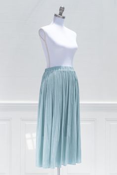 A romantic wardrobe staple, this airy midi skirt in pleated sky blue chiffon features a smocked elastic waistline and a-line silhouette made for twirling! . Details: S: Waist 26"-30", Length 32" M: Waist 28"-32", Length 32.5" L: Waist 30"-34", Length 33" Elastic Waistline Lined Material: 100% Polyester Care: Gentle Wash Cold / Hang Dry Imported Ships in 1 to 2 Business Days Free US Shipping on Orders over $100 Romantic Wardrobe, Chiffon Midi Skirt, Cottage Core Style, French Girl Style, Midi Skirts, French Girl, A Romantic, Pink Aesthetic, Skirt Top