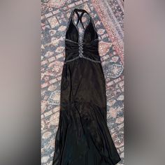 Brand New With Tags Black Stretch Evening Dress For Prom, Black Stretch Dresses For Prom Season, Black Stretch Dress For Prom Season, Black Stretch Prom Dress, Fitted Black Maxi Dress For Prom Season, Black Dress For Date Night During Prom Season, Black Fitted Maxi Dress For Dressy Occasions, Gigi Dress, Prom Skirt