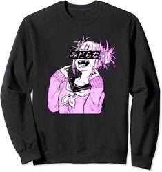 Waifu Anime Neko | Vaporwave | Glitch Manga Girl Sweatshirt Anime Sweater, Anime Sweatshirt, Outfit Png, Anime Inspired Outfits, Cars Clothes, Anime Hoodie, Branded Sweatshirts, Girl Sweatshirts, Kawaii Clothes