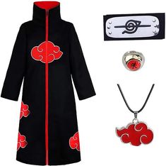 Step into the Shadows with our Akatsuki Cloak Cosplay Costume! Crafted from high-quality polyester, this imported costume ensures both comfort and durability. The zipper closure allows for easy wear, and the machine-washable fabric guarantees convenience. Ninjas Costume, Akatsuki Costume, Akatsuki Cloak, Akatsuki Cosplay, Gala Time, Itachi Akatsuki, Costume Anime, Anime Collectibles