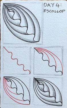 four different types of shapes drawn on paper