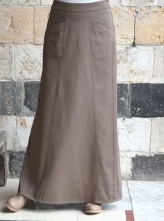 Cotton Twill Shumaysah Maxi Skirt - Maxi Skirts - Women Modern Skirt, Modest Top, Modest Tops, Skirts Women, Clothing Sites, Womens Maxi Skirts, Skirt Maxi, Islamic Clothing, Jeans Rock