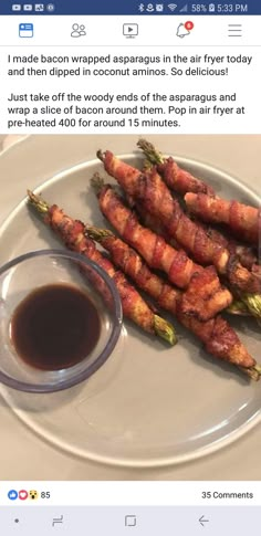 bacon wrapped asparagus in the air fryer today