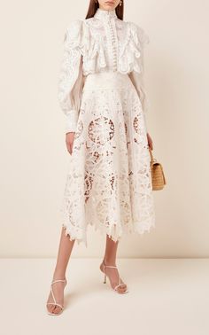 Maxi Lace Skirt, Embroidered Linen, Guipure Lace, Balloon Sleeves, Cropped Top, Silk Blouse, Moda Operandi