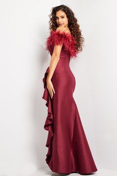 Indulge in the exquisite elegance of Jovani 25786 from the Spring 2024 collection. Elevate your style to a new level of sophistication with this captivating dress. Closure Styles, Plastic Dress, Sheath Skirt, Feminine Silhouette, Dress Cover, Spring 2024, Burgundy Color, 2024 Collection, Color Style