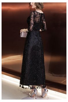 10% off now! Shop black lace ankle length hoco party dress with 3/4 sleeves online. Sheprom offers formal, party, casual & more style dresses to fit your special occasions. Hoco Party, Black Dress Outfits, Skirt Style, Formal Party, Style Dresses, Lace Patterns, Skirt Fashion, Ankle Length, Black Lace