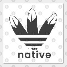 a black and white logo with the word native in it's center, on top of