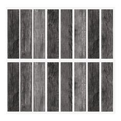 six black and white wood planks are arranged in four different rows, each with the same