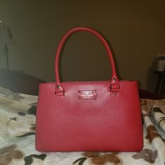 Nwot Used Once Kate Spade Red Rectangular Shoulder Bag, Kate Spade Red Satchel Bag, Kate Spade Red Bags For Daily Use, Kate Spade Burgundy Bags For Everyday Use, Kate Spade Red Shoulder Bag For Formal Occasions, Red Kate Spade Shoulder Bag For Formal Occasions, Kate Spade Red Formal Shoulder Bag, Kate Spade Luxury Red Bag, Luxury Red Kate Spade Shoulder Bag