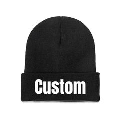 PRICES MAY VARY. 【Custom Beanie】Step 1, choose your hat color; Step 2, click the “Customize Now” button; Step 3, upload a personalized image/text/logo for your hat in the pop-up window; Step 4, add to cart. 【High quality polyester】This custom beanie hat is made of 99.9% high quality thickened polyester fabric, which is delicate to the touch, comfortable and elastic, breathable, fashionable hat, easy to carry, and keeps you warm from the cold. This thickened knit cap can fully show your individua Custom Beanies, Hats Design, Skull Beanie, Knit Hat For Men, Personalized Hats, Image Text, Design Your Own Logo, Hat Custom, Winter Knit Hats