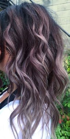 Hair Colors That Hide Gray, Dusty Lavender Hair, Lavender Hair Color Ideas, Lavender Hair Colors, Lilac Hair, Lavender Hair, Hair Color Balayage, Hair Envy, Cool Hair Color