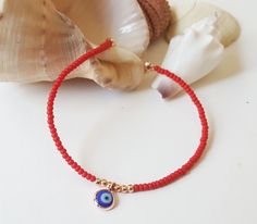 This evil eye bracelet is made with red seed beads, blue evil eye and rose gold plated materials. This red bracelet is 6.7" (17 cm.) long. If you need other special size, please tell me. I will adjust length. Please visit my store to see the other handmade and evil eye jewelry https://www.etsy.com/shop/asteriascollection Gift Best Friend Birthday, Birthday Gift Best Friend, Kabbalah Bracelet, Amulet Bracelet, Best Friend Birthday Gift, Bracelet Miyuki, Red Bracelet, Friend Birthday Gift, Miyuki Bracelet