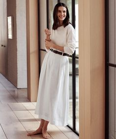 Annabel Skirt IvoryWith a vintage-inspired feel, this soft linen skirt adds a refined ease to any spring and summer look. 100% linen.Made in China. White Linen Skirt For Work, White Linen Lined Skirt, Elegant Linen Bottoms For Day Out, Elegant White Linen Skirt, White Relaxed Linen Skirt, White Relaxed Linen Maxi Skirt, Linen Dresses With Relaxed Skirt For Spring, Elegant Full Linen Skirt, Chic White Linen Skirt