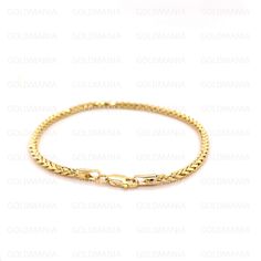 "14K Yellow Gold Diamond Cut Wheat Bracelet, 7.5\" Inch, 2.7mm Thick, Real Gold Bracelet, Wheat Chain Bracelet, Hollow Gold, Women Bracelet High quality, elegant and shiny Round Wheat Chain Bracelet. Crafted from guaranteed 100% 14K Gold.  Width: 2.7 MM    Length: 7.5\"    Weight : 2.52 Gram Closure: Lobster Claw Metal: 14K Yellow Gold Hollow Gold Bracelet SHIPPED FROM NEW YORK CITY FREE SHIPPING on all orders 30 Day Return Hassle Free Weight is approximate and may not be always exactly as stated  At GoldMania we are first of all committed to environmental responsibility. We guarantee that the silver, platinum, palladium and gold we use are strictly ecofriendly and of the highest quality. Thank you GOLDMANIA" 14k Gold Wheat Chain Bracelet Gift, Formal Gold Jubilee Bracelet With Snake Chain, Formal Gold Snake Chain Jubilee Bracelet, Gold Jubilee Bracelet With Snake Chain For Formal Occasions, Classic 14k Gold Bracelet With Wheat Chain, Yellow Gold Bracelets With Wheat Chain As A Gift, Classic Wheat Chain Bracelet As Gift, Yellow Gold Snake Chain Bracelet For Formal Occasions, Yellow Gold Jubilee Bracelet With Snake Chain