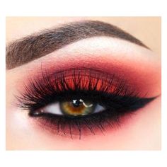 Red And Black Eye Makeup, Devil Makeup Halloween, Makeup Red Hair, Masks Ideas, Devil Makeup, Black Eye Makeup, Red Eye Makeup