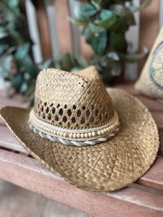 The cutest ever cowgirl hat with brown colors. Perfect for concerts, the beach, horseback riding etc. Brown Sun Hat For Rodeo, Brimmed Brown Straw Hat For Ranch, Country Hats For Ranch And Kentucky Derby, Rustic Brown Straw Hat For Ranch, Brown Straw Hat With Short Brim For Rodeo, Beige Straw Hat Bands For Rodeo, Brown Fedora Straw Hat For Western-themed Events, Beige Straw Hat For Western-themed Summer Events, Brown Sun Hat For Western-themed Events With Short Brim