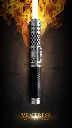 a lighter with flames coming out of it and the words ventress written on it