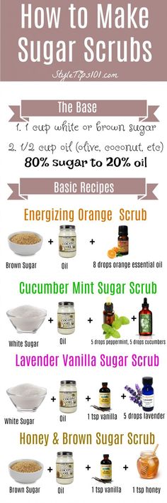 How to Make Sugar Scrubs Diy Kosmetik, Spa Water, Diy Scrub, Scrub Recipe, Diy Spa