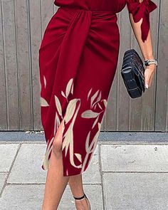 Women's Print Leaf Midi Dress sold by bobgllok on Storenvy Red Casual Midi Dress For Evening, Casual Burgundy Midi Dress For Party, Spring Stretch Burgundy Dress, Casual Burgundy Midi Dress For Summer, Burgundy Stretch Dress For Spring, Comfy Bra, Stylish Dresses, All Over The World, Small Businesses