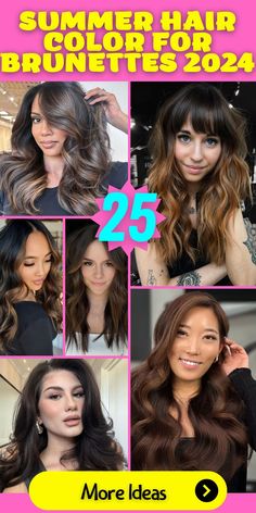 Brunettes 2024: From Short Pixie Cuts to Long Luscious Locks.Summer 2024 celebrates the versatility of brunette hair, from short pixie cuts to long luscious locks. Experiment with highlights, dark ombre, or caramel balayage to add texture and movement to your hair, regardless of its length. These color options offer brunettes a wide range of stylish and fun choices, ensuring that every brunette can find the perfect summer hair color to match their individual style. Short Summer Hair Color, Hair Color Trends For Brunettes, For Brunettes Highlights, Short Pixie Cuts, Dark Ombre, Brunettes Highlights, Caramel Balayage, Summer Hair Color For Brunettes