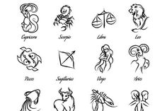 zodiac signs and their meanings in black ink