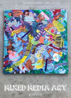 mixed media painting with kids I Am Collage Art Project, Mixed Media Art Lesson, Mixed Media Projects For Kids, Preschool Collage Art, Mixed Media Art For Kids, Mixed Media Art Ideas, Mixed Medium Art, Buoys Art, Process Art Preschool