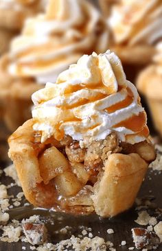 a close up of a pastry on a table