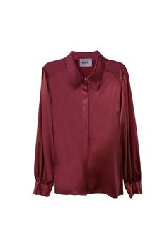 Sigourney Blouse - Burgundy Silk – Baacal Reconstructed Denim, Clothes Wishlist, Full Sleeve Blouse, Burgundy Top, Flowy Sleeves, Weekend Style, Maxi Skirts, Full Sleeves, Sustainable Clothing