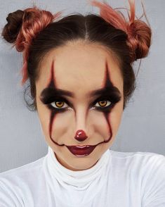 Horror Smink, Makijaż Sugar Skull, Scary Clown Halloween Costume, Pelottava Halloween, Makeup Clown, Halloween Makeup Clown, Halloween Make-up Looks, Halloweenský Makeup, Clown Halloween Costumes