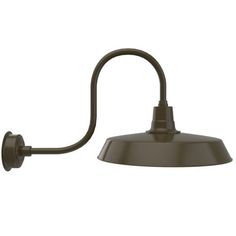 an industrial style wall light with a goose head and arm, in dark bronze finish