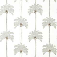 a white wallpaper with palm trees on it