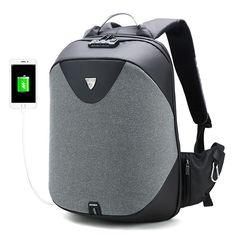 ARCTIC HUNTER Anti-theft Smart USB Recharge Backpack - Dark Gray - 3O94840814 - Bags, Men's Bags, Men's Backpacks  #MensBackpacks #Bags # #Men's #Bags # #Men's #Backpacks Content Inspiration, Laptop Backpack Mens, Waterproof Laptop Backpack, Business Backpack, Anti Theft Backpack, Computer Backpack, Laptop Rucksack, Business Laptop, Waterproof Bags