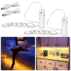 three different types of electronic gadgets are shown in this collage, including an electric toothbrush