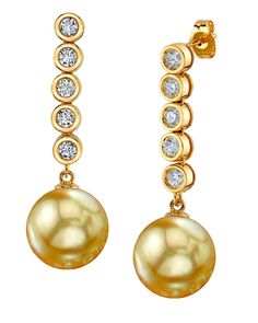 These elegant pearl earrings feature two 12mm AAA quality Golden South Sea pearls, handpicked for their incredible luster and overtones. The pearls are mounted on the finest 18K gold with dazzling SI clarity diamonds.
These earrings come packaged in a beautiful jewelry gift box, perfect for gifting. Cascade Earrings, South Sea Pearl Necklace, South Sea Pearls Earrings, Single Pearl Necklace, Pearl Engagement Ring, Pearl Jewels, Golden South Sea Pearls, Vintage Jewelry Crafts, Mother Of Pearl Jewelry