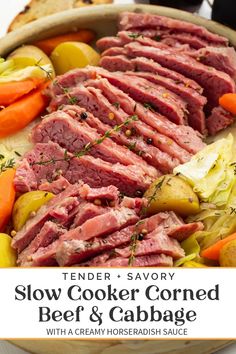 tender savory slow cooker corned beef and cabbage