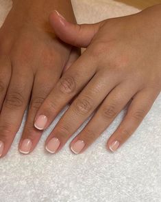 Short French Nails Biab, Short Classy Biab Nails, First Set Of Biab Nails, Cream Biab Nails, White Tip Biab Nails, Biab Nails On Natural Nails, Biab Short Nails Ideas, Biab Short Nail