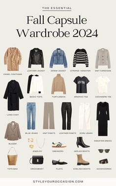 Fall Outfits Women Minimalist, Simple Fall Capsule Wardrobe, Two Week Capsule Wardrobe Fall, Transitional Capsule Wardrobe, Work Outfit Staples, Women’s Fall Wardrobe Capsule, Autumn Outfit Inspo Aesthetic Casual, Neutral Capsule Wardrobe Minimal Chic