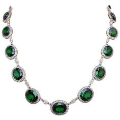 Oval Tourmaline Necklace In Fine Jewelry Style, Exquisite Luxury Oval Emerald Necklace, Luxury Oval Tourmaline Necklace, Luxury Elegant Tourmaline Emerald Necklace, Luxury Tourmaline Necklace With Natural Stones, Ruby Diamond Necklace, Chrome Tourmaline, Ruby And Diamond Necklace, Emerald Style