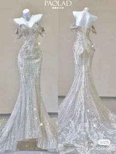 Wedding Siren Dress, Sparkly Fitted Wedding Dress, Kinds Of Wedding Dresses, Unique Dresses Creative, Regal Wedding Dress, Peacock Wedding Dresses, Breathtaking Dresses, Elegant Mermaid Wedding Dress, Wedding Dress Sheath