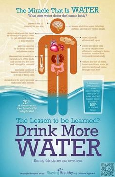 15. #Drink More - 43 Nutrition #Infographics to Help You Make Food Choices for #Better #Health ... → Health #Foods Benefits Of Drinking Water, Drink More Water, More Water, Health Info, Health Products, Chiropractic, Detox Drinks, Health Remedies, Healthy Tips