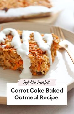 carrot cake baked oatmeal recipe on a plate