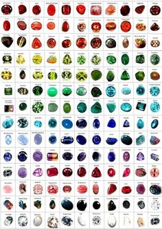 Cool Gemstones, Jem Stones, Gemstone Shapes, Types Of Rocks, Different Gemstones, Gemstones Chart, Types Of Gems, Gem Names, Gemstone List