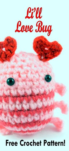 a crocheted stuffed animal with horns and eyes