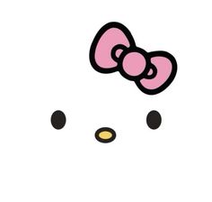 a hello kitty wallpaper with black dots and pink bow on it's head