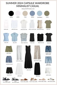 10 Minimalist Casual Summer Outfits For Warm Weather Climates - Classy Yet Trendy 2024 Capsule Wardrobe Summer, Summer Holiday Capsule Wardrobe 2024, Summer Travel Outfits 2024, Summer Travel Capsule Wardrobe 2024, Holiday Wardrobe Capsule, Minimalist Summer 2024 Outfits, Capsule Wardrobe Summer 2024, Summer Casual Outfits For Women 2024, Style Inspiration Summer 2024